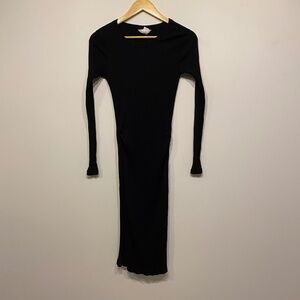 H&M Maternity Black Long Sleeve Ribbed Bodycon Dress